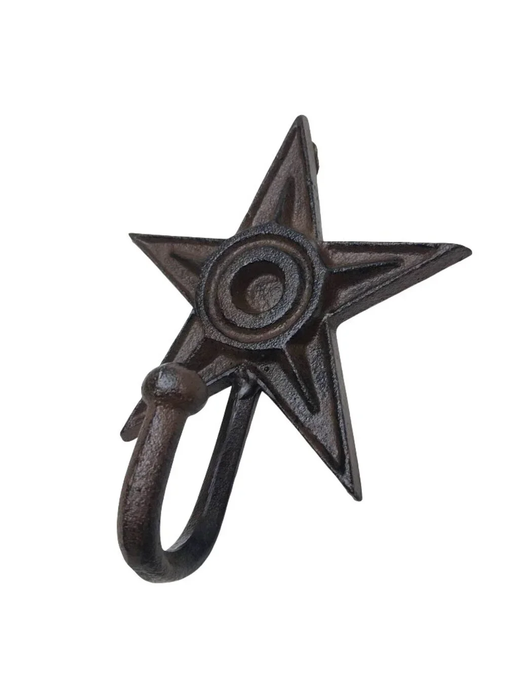 Cast Iron Star Wall Hook Key Rack Coat Rack Rustic Brown Finish